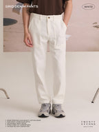 GRID DENIM PANTS - WHITE