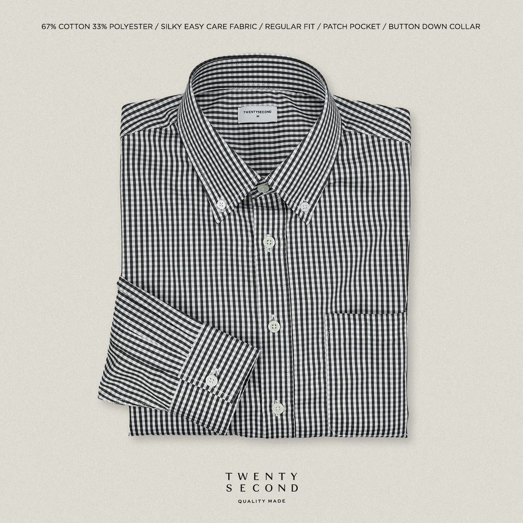 OLD TOWN GINGHAM SHIRTS - BLACK