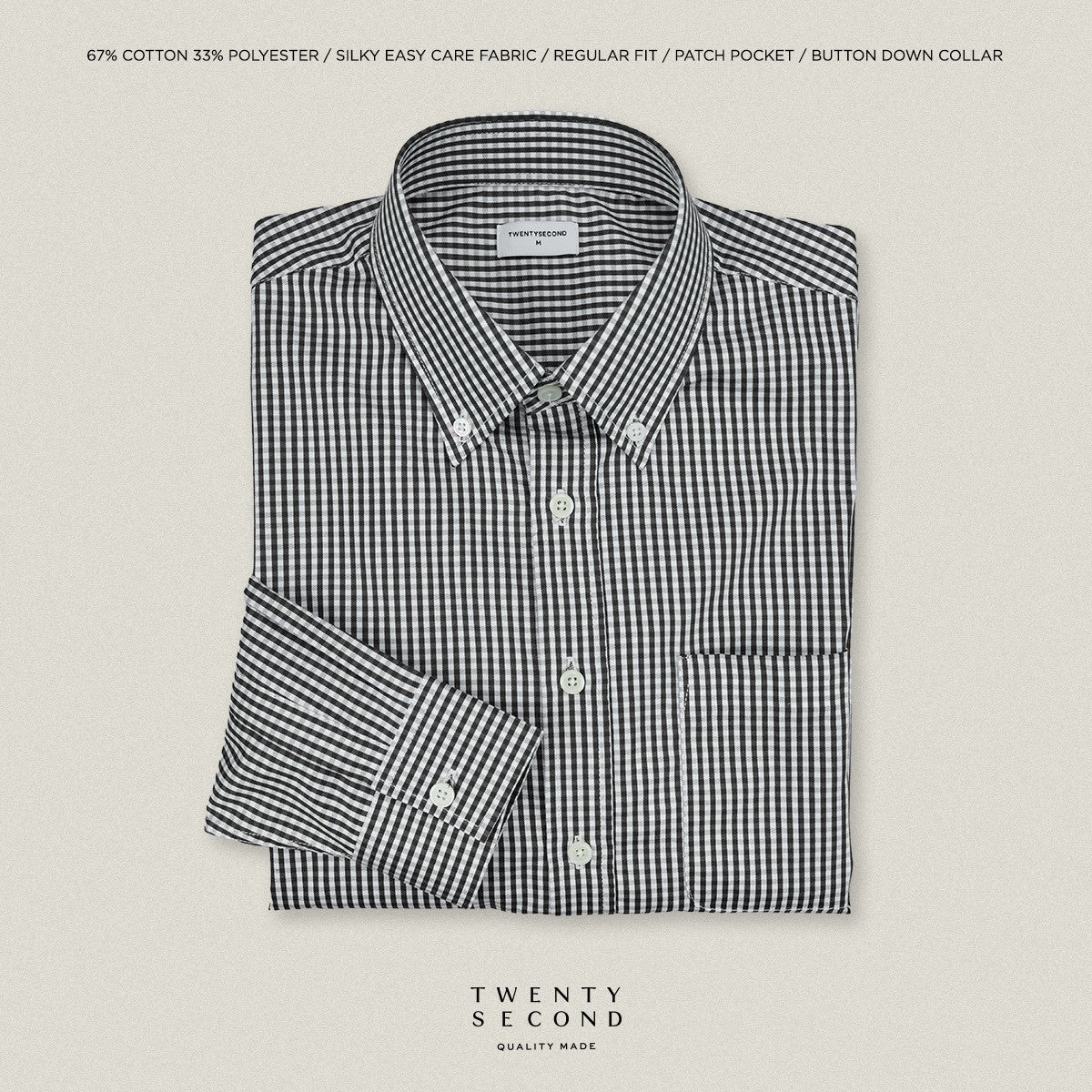 OLD TOWN GINGHAM SHIRTS - BLACK