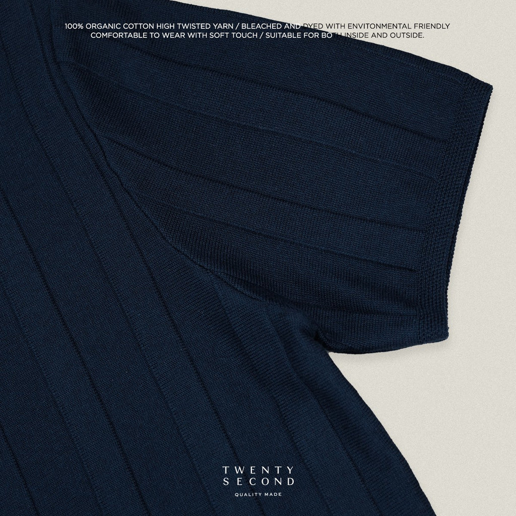 TATE SHORT SLEEVES KNIT SHIRT - NAVY