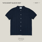 TATE SHORT SLEEVES KNIT SHIRT - NAVY