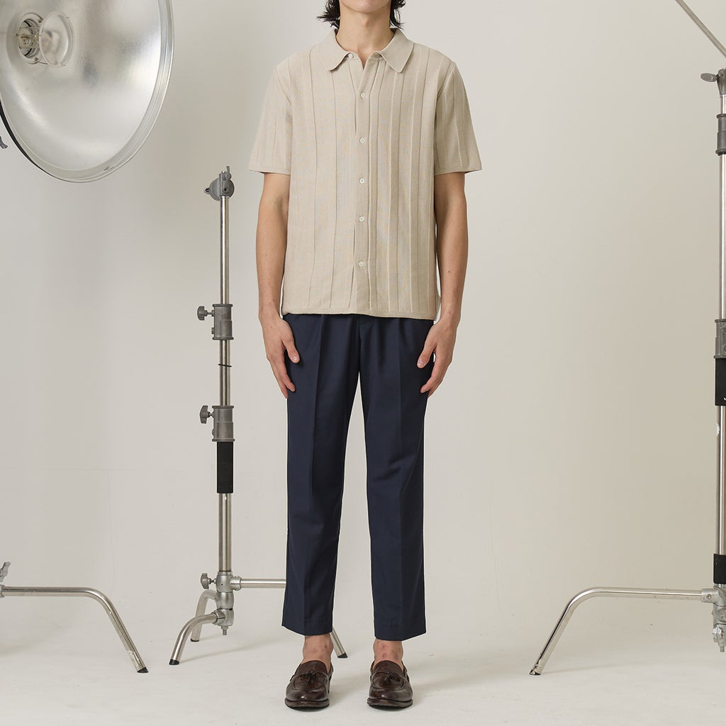 TATE SHORT SLEEVES KNIT SHIRT - OAT