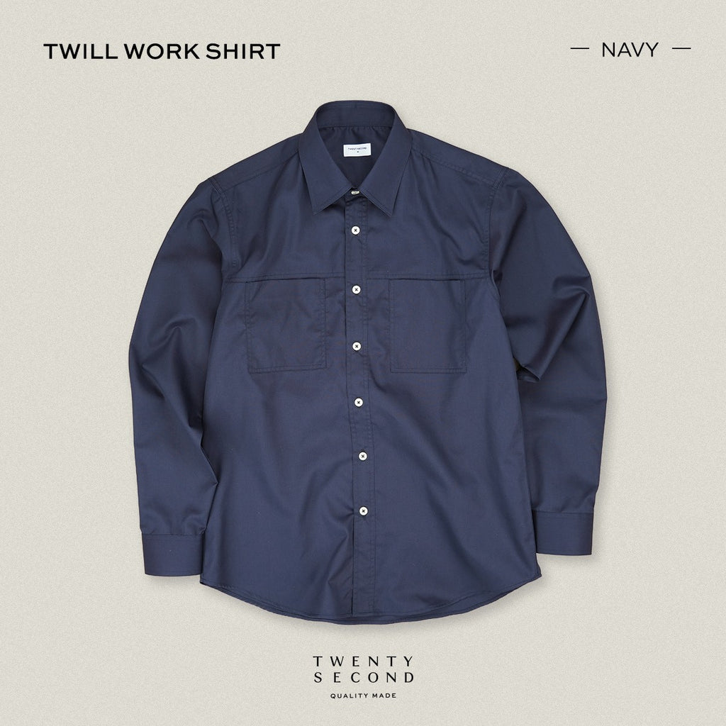 TWILL WORK SHIRTS - NAVY