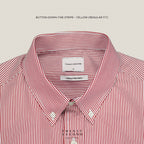 WRINKLE FREE “OFF DUTY” SHIRT - STRIPE RED (Regular Fit)