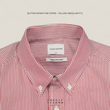 WRINKLE FREE “OFF DUTY” SHIRT - STRIPE RED (Regular Fit)