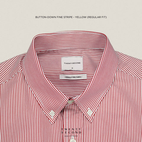 WRINKLE FREE “OFF DUTY” SHIRT - STRIPE RED (Regular Fit)