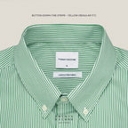 WRINKLE FREE “OFF DUTY” SHIRT - STRIPE GREEN (Regular Fit)