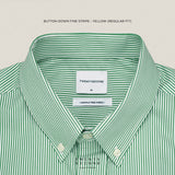 WRINKLE FREE “OFF DUTY” SHIRT - STRIPE GREEN (Regular Fit)