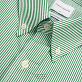 WRINKLE FREE “OFF DUTY” SHIRT - STRIPE GREEN (Regular Fit)