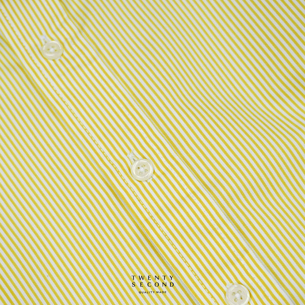 WRINKLE FREE “OFF DUTY” SHIRT - STRIPE YELLOW (Regular Fit)