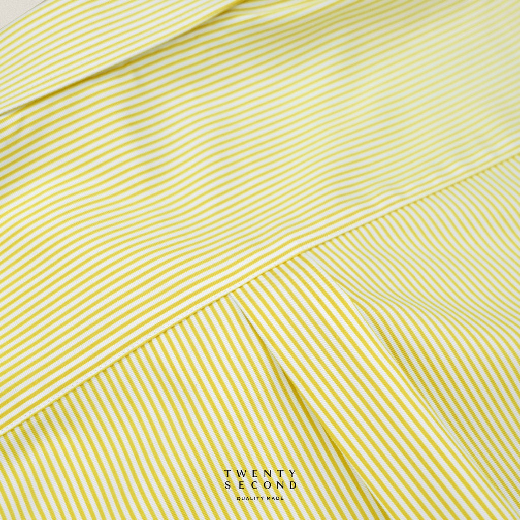 WRINKLE FREE “OFF DUTY” SHIRT - STRIPE YELLOW (Regular Fit)