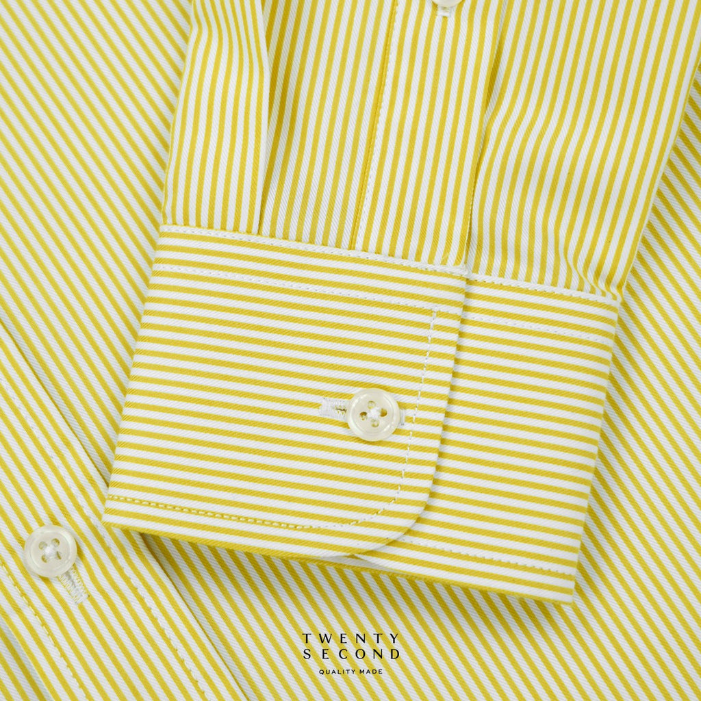 WRINKLE FREE “OFF DUTY” SHIRT - STRIPE YELLOW (Regular Fit)