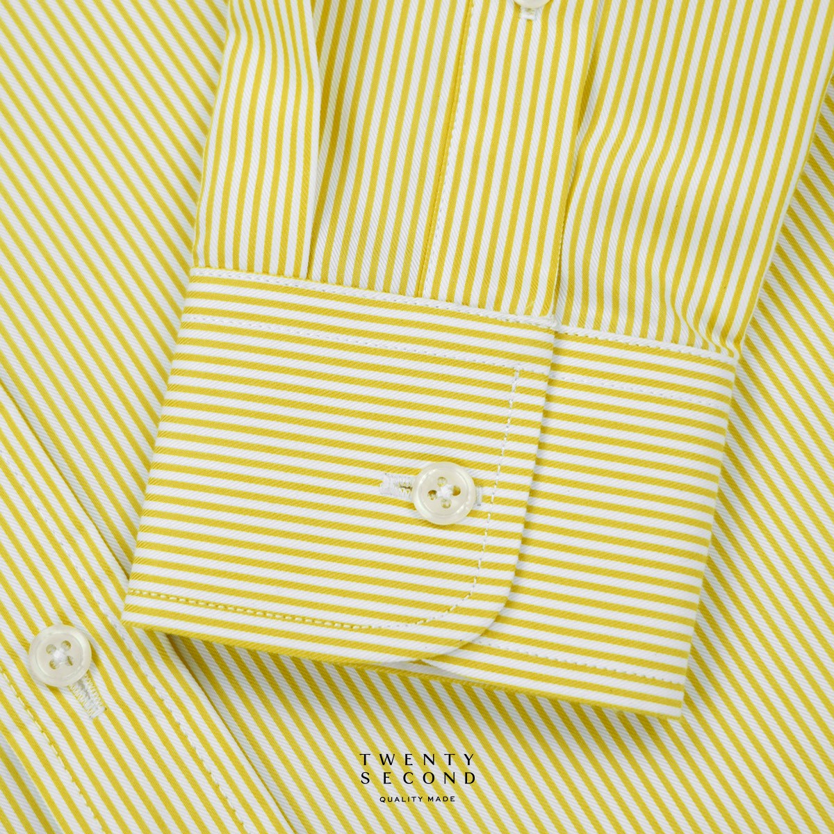 WRINKLE FREE “OFF DUTY” SHIRT - STRIPE YELLOW (Regular Fit)