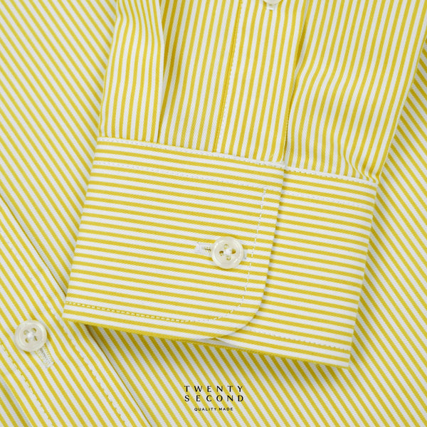 WRINKLE FREE “OFF DUTY” SHIRT - STRIPE YELLOW (Regular Fit)