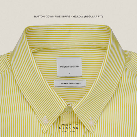 WRINKLE FREE “OFF DUTY” SHIRT - STRIPE YELLOW (Regular Fit)