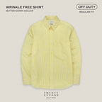 WRINKLE FREE “OFF DUTY” SHIRT - STRIPE YELLOW (Regular Fit)