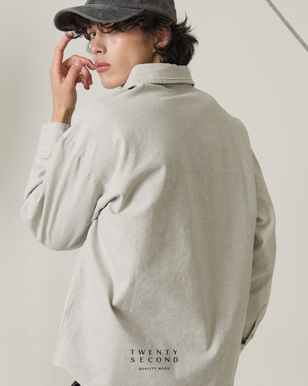DENIM WASHED SHIRT - GREY
