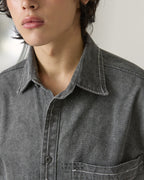 DENIM WASHED SHIRT - BLACK
