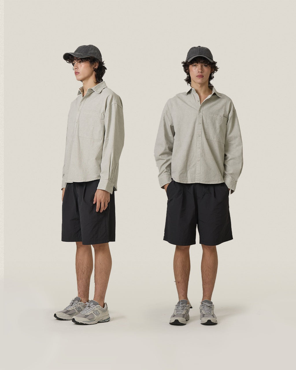 DENIM WASHED SHIRT - GREY