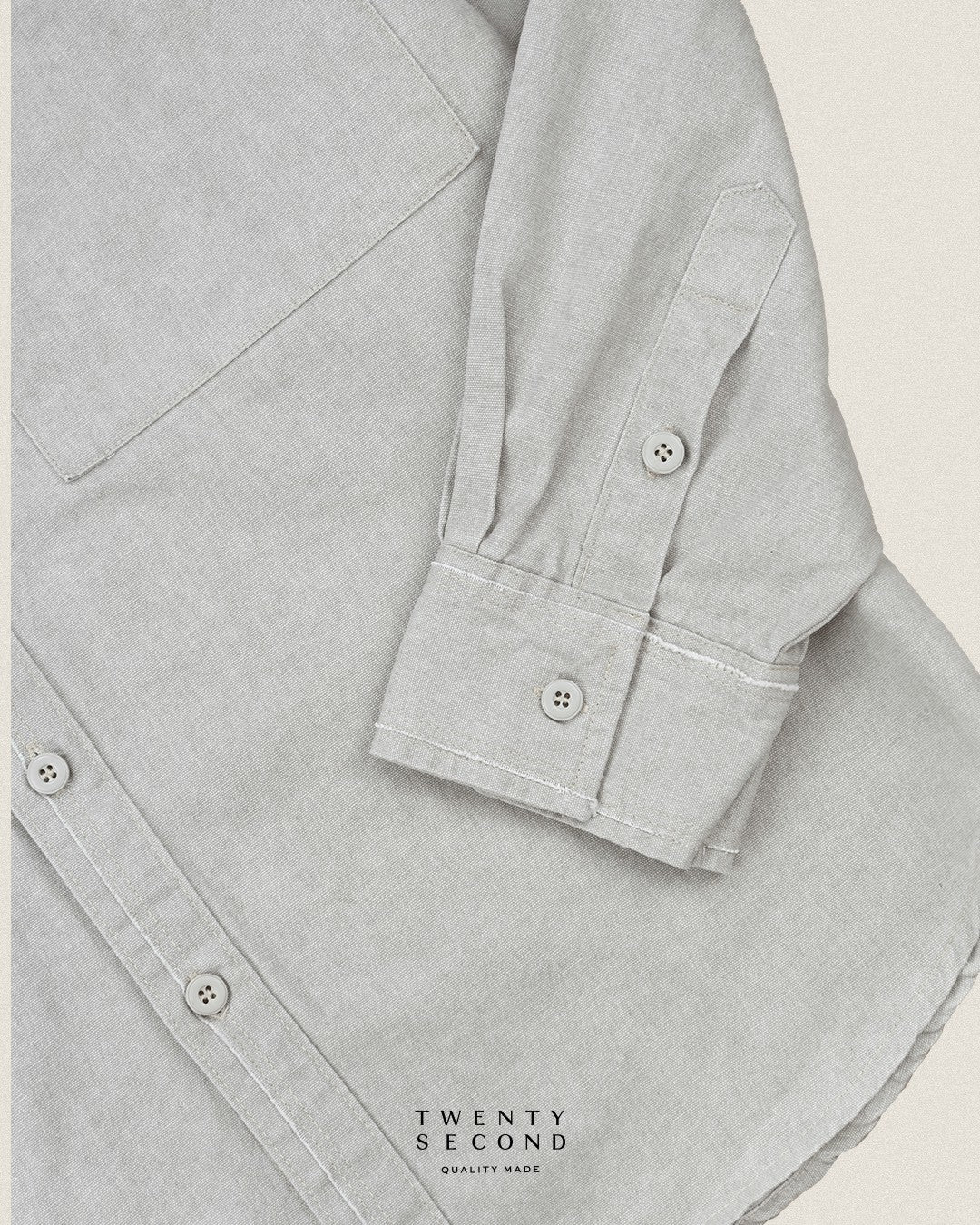 DENIM WASHED SHIRT - GREY