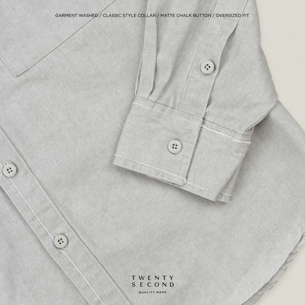 DENIM WASHED SHIRT - GREY