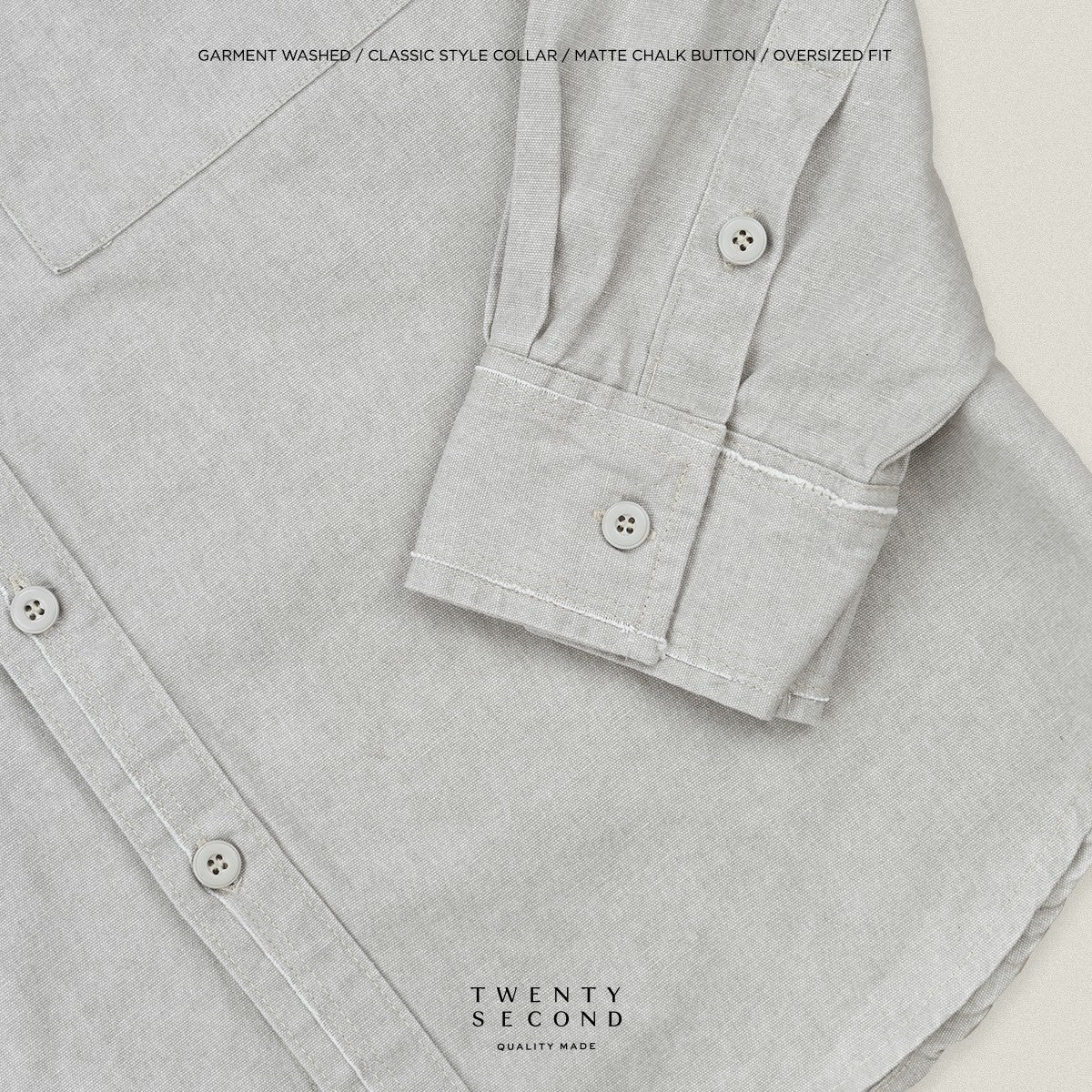 DENIM WASHED SHIRT - GREY