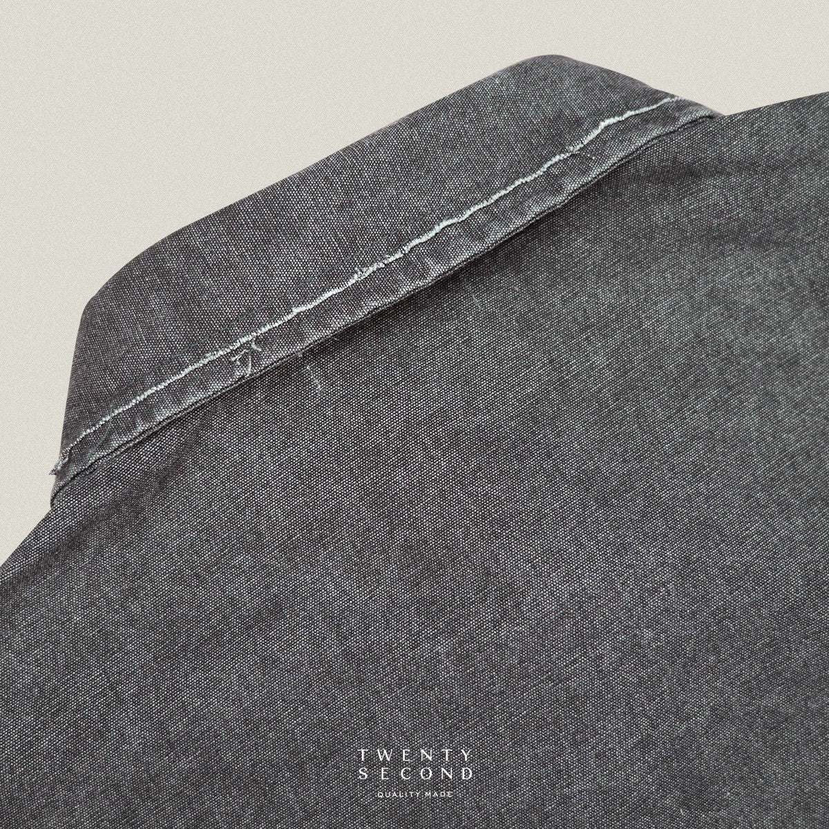 DENIM WASHED SHIRT - BLACK