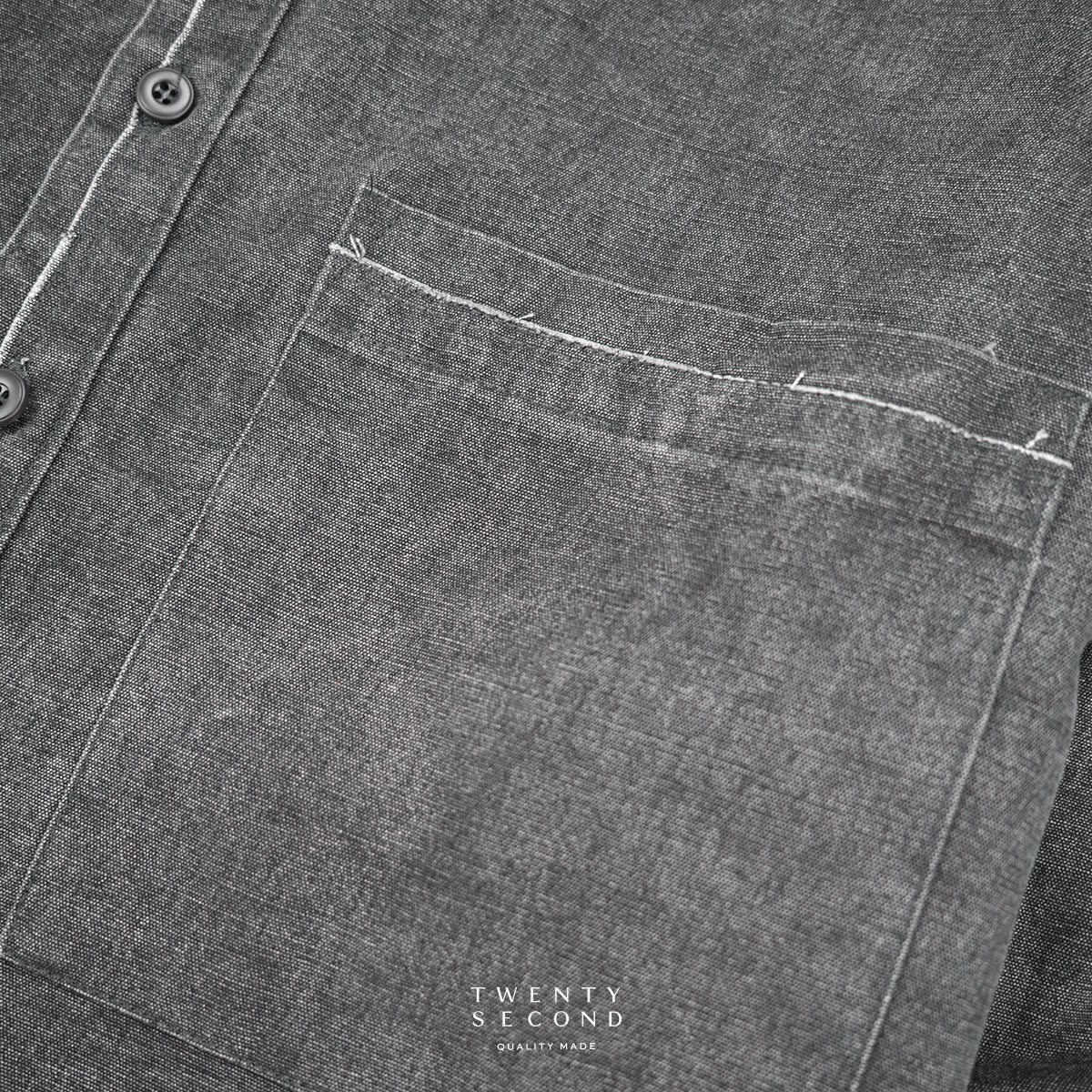 DENIM WASHED SHIRT - BLACK