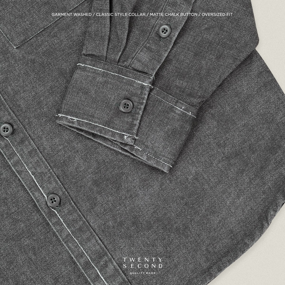 DENIM WASHED SHIRT - BLACK