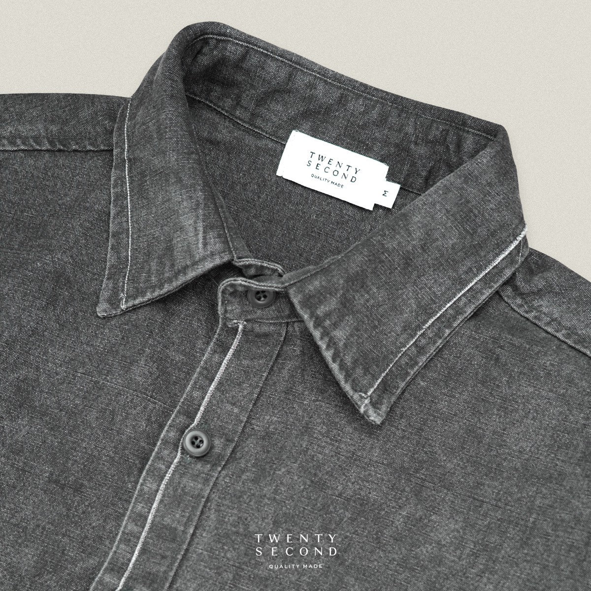 DENIM WASHED SHIRT - BLACK