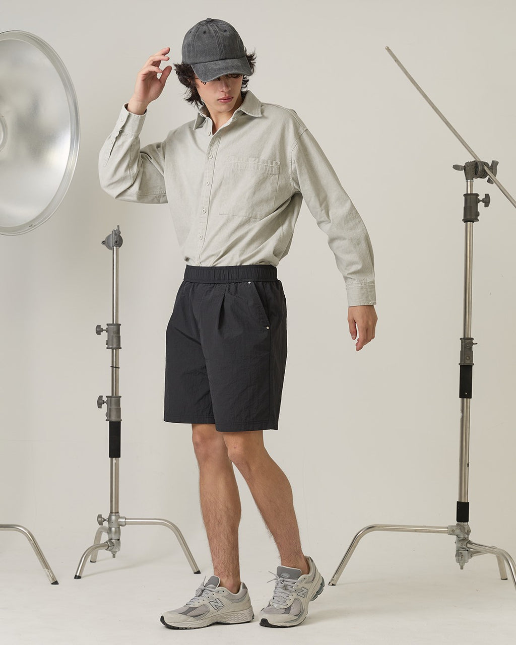 DENIM WASHED SHIRT - GREY