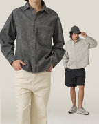 DENIM WASHED SHIRT - BLACK