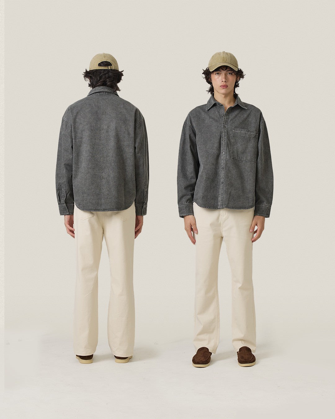 DENIM WASHED SHIRT - BLACK