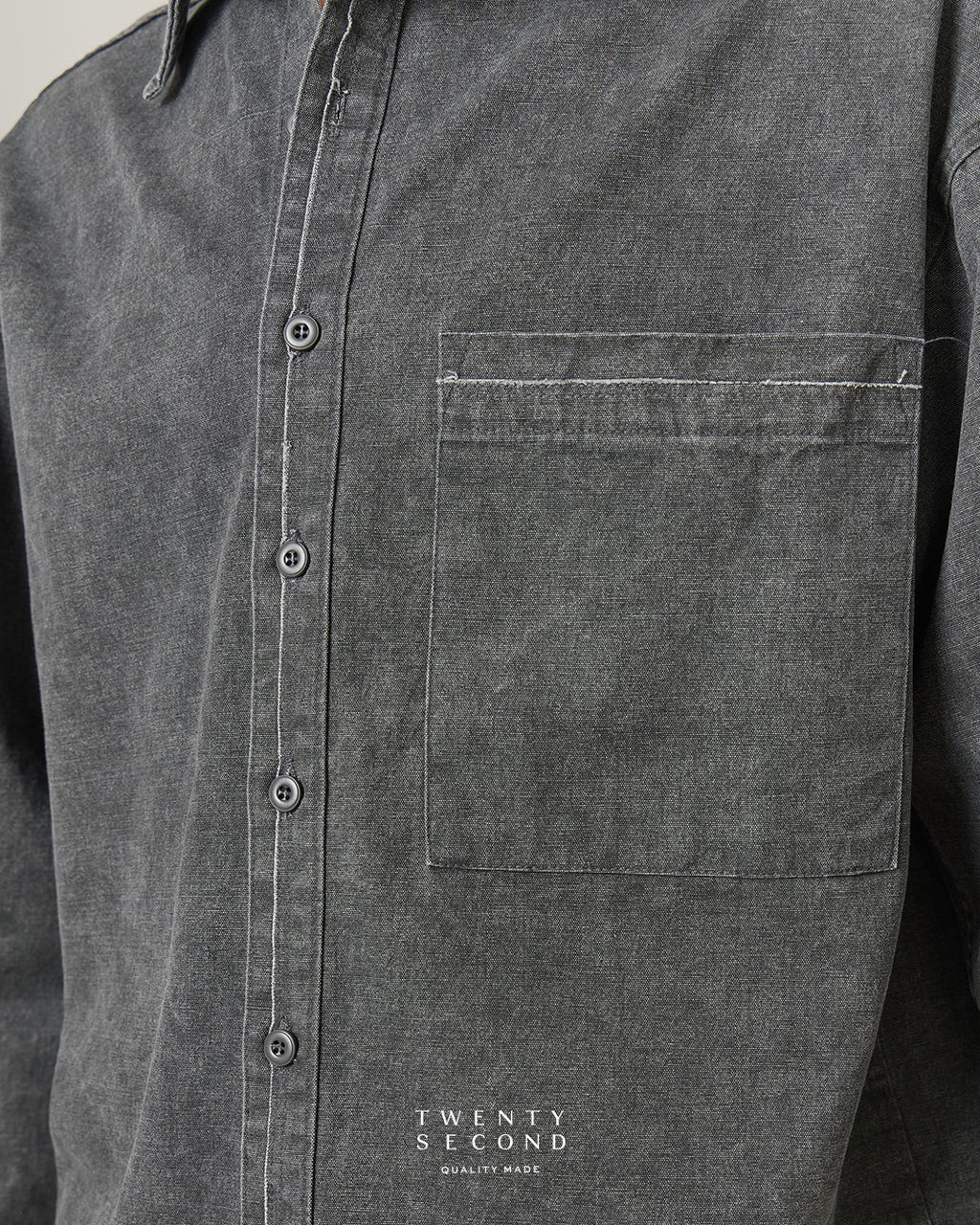 DENIM WASHED SHIRT - BLACK