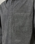 DENIM WASHED SHIRT - BLACK