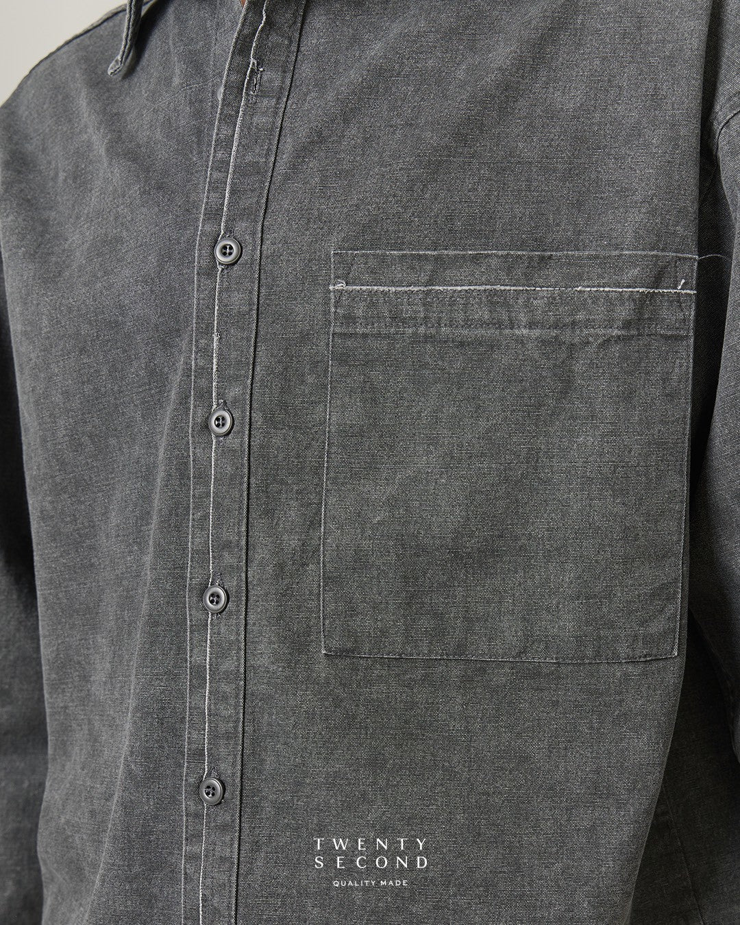 DENIM WASHED SHIRT - BLACK