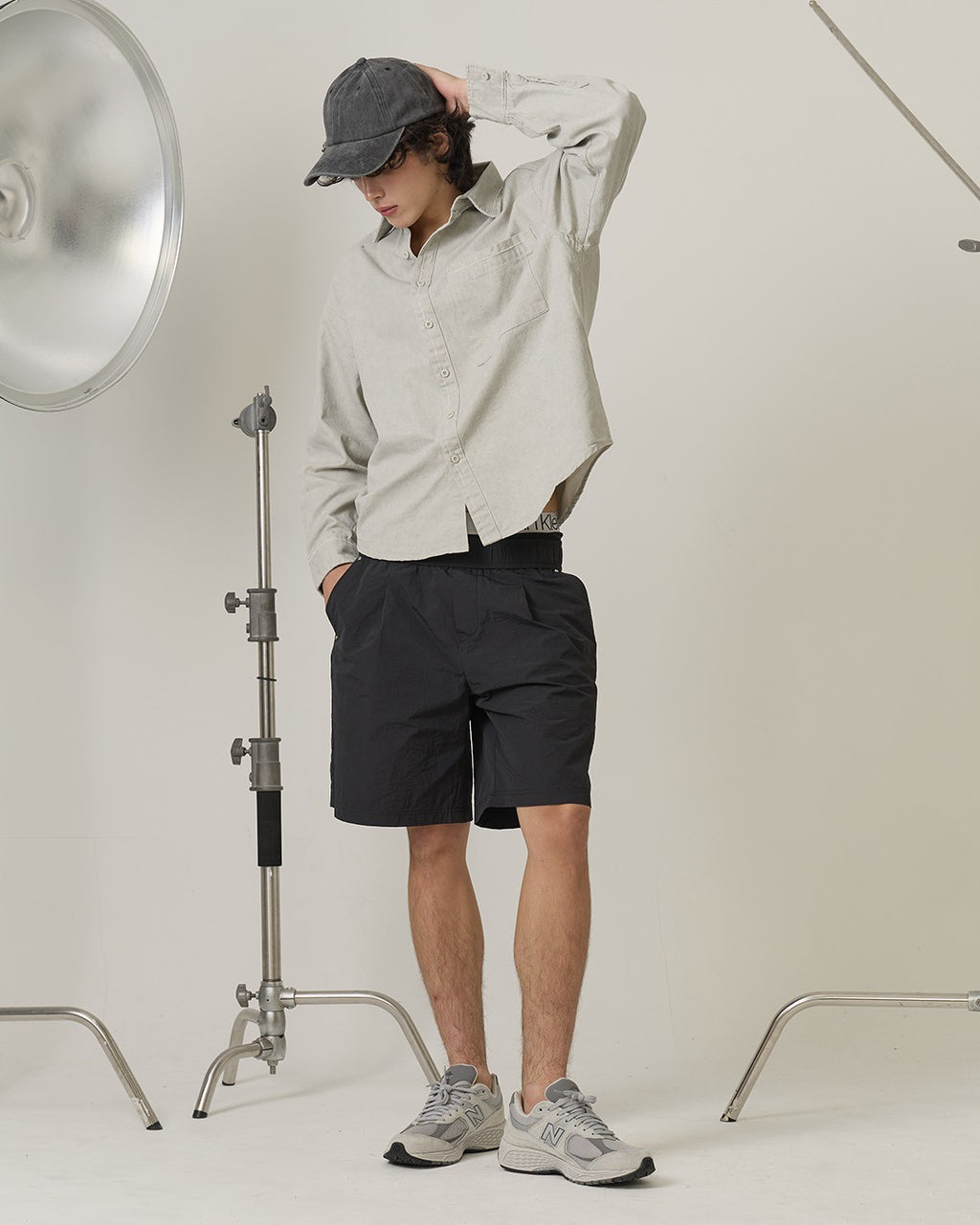 DENIM WASHED SHIRT - GREY