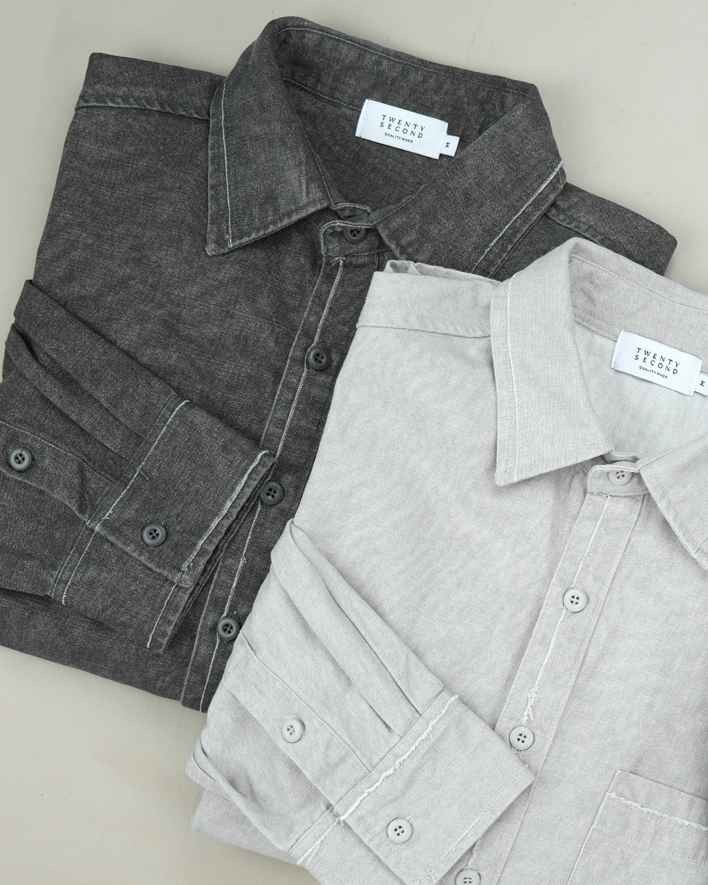 DENIM WASHED SHIRT - GREY