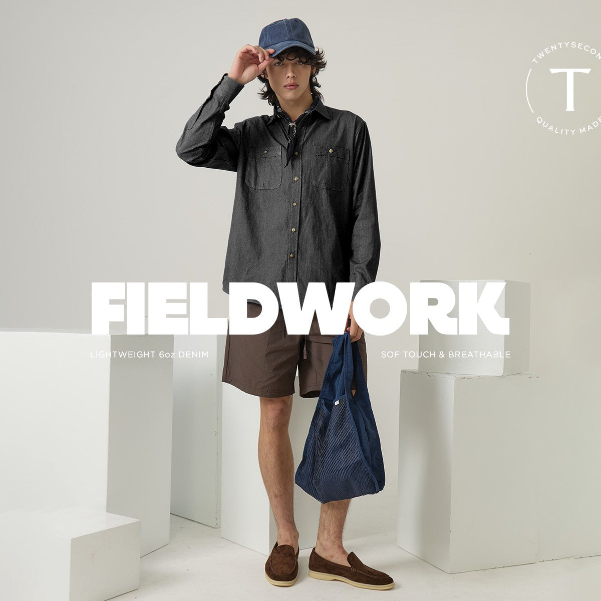 FIELDWORK DENIM SHIRT - BLACK