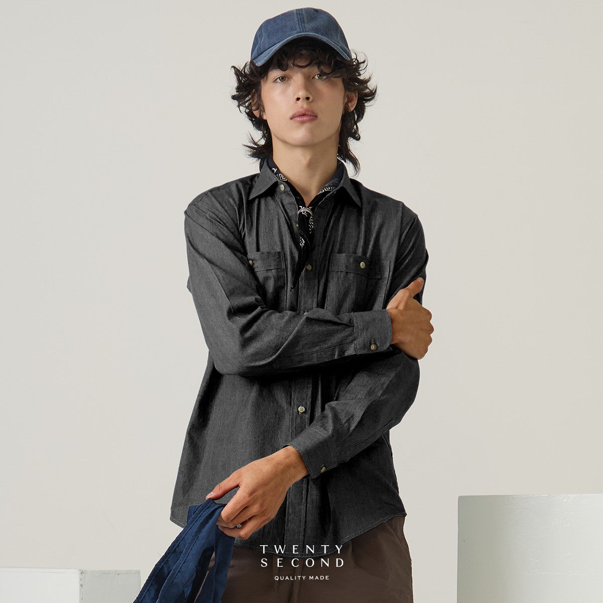 FIELDWORK DENIM SHIRT - BLACK