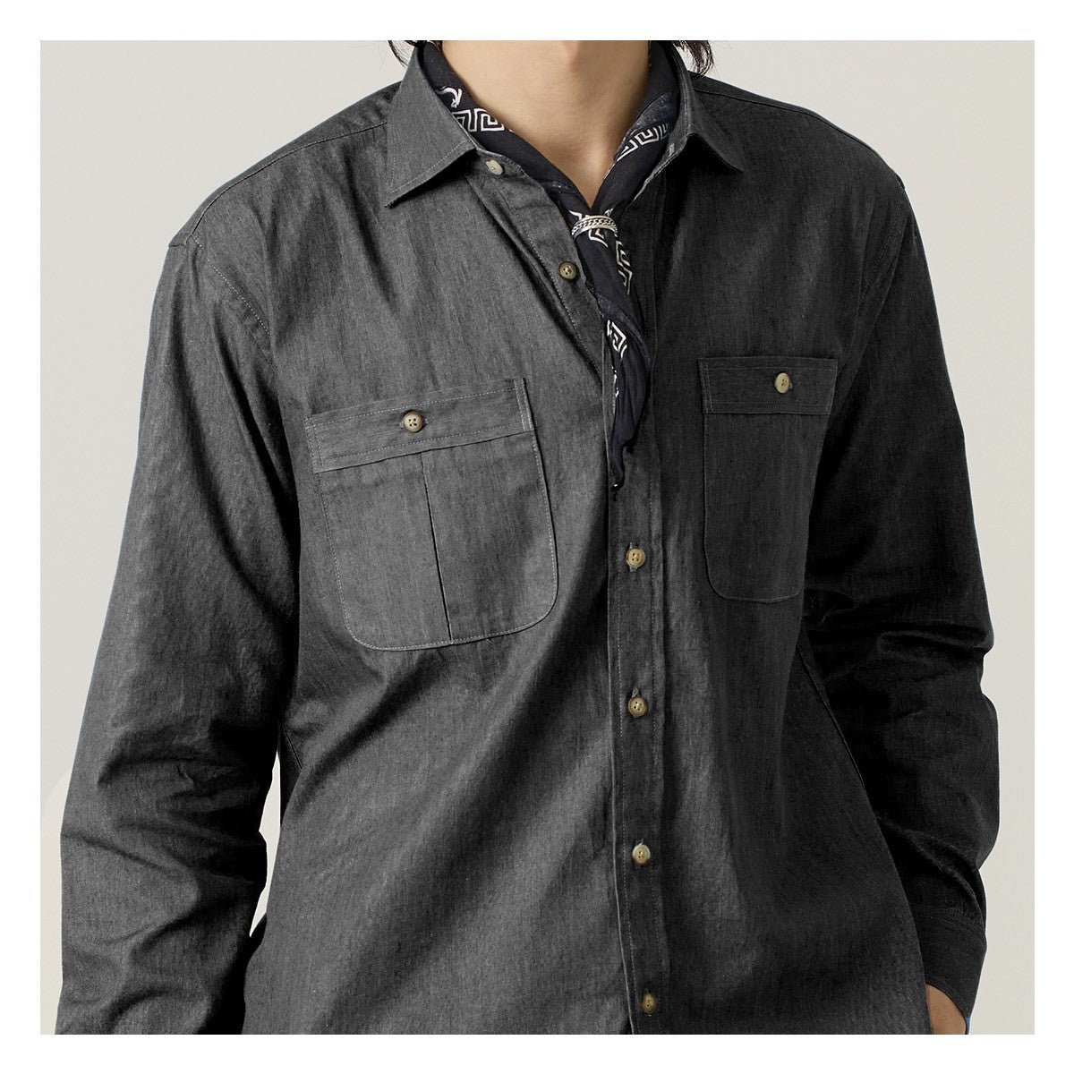 FIELDWORK DENIM SHIRT - BLACK