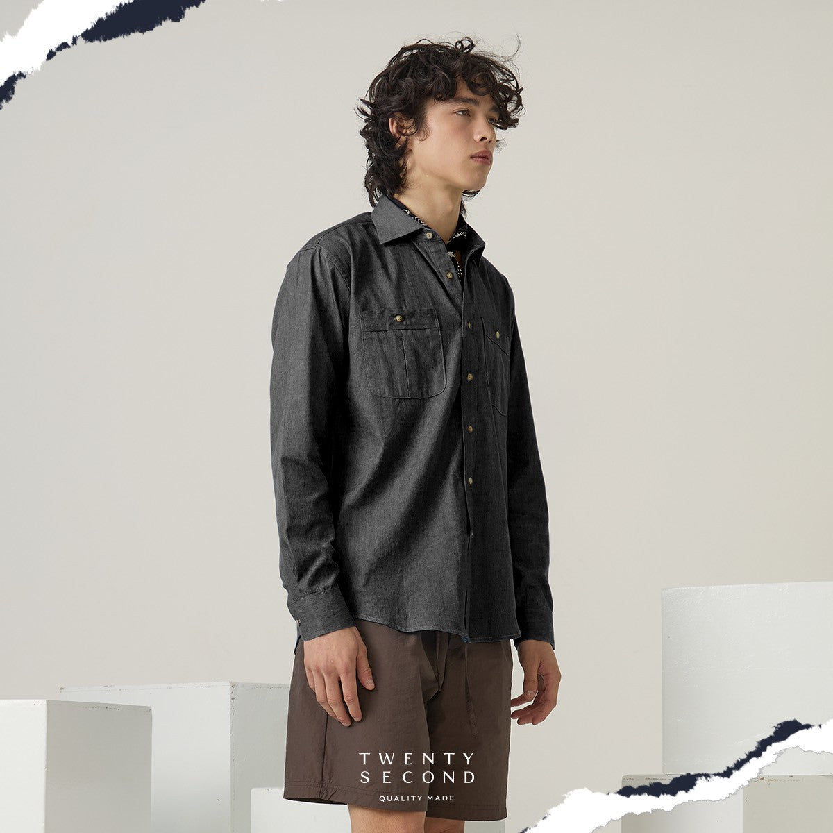 FIELDWORK DENIM SHIRT - BLACK