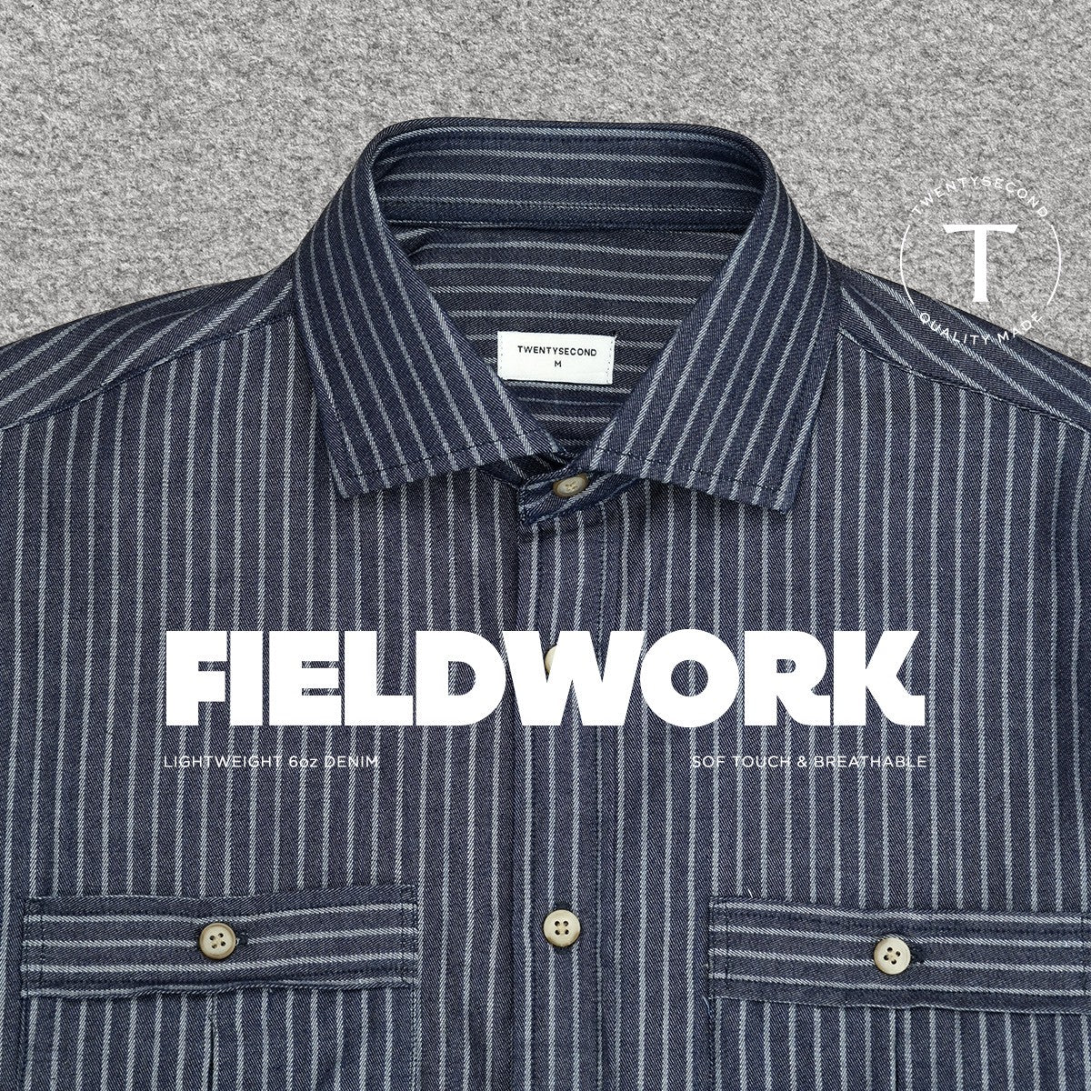 FIELDWORK DENIM SHIRT - STRIPE