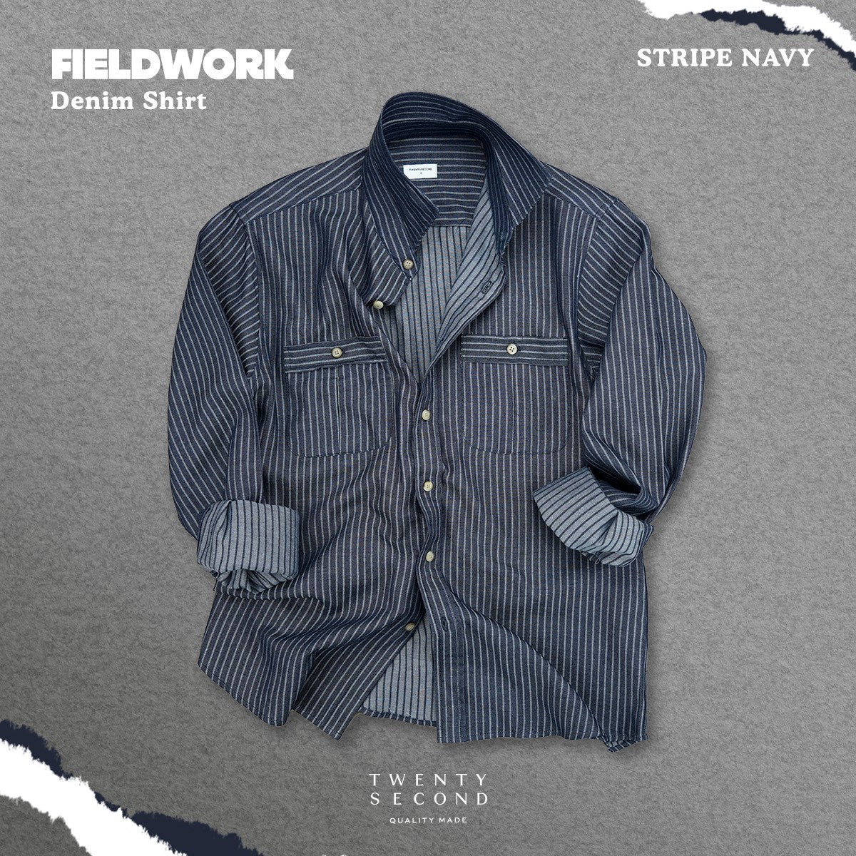 FIELDWORK DENIM SHIRT - STRIPE