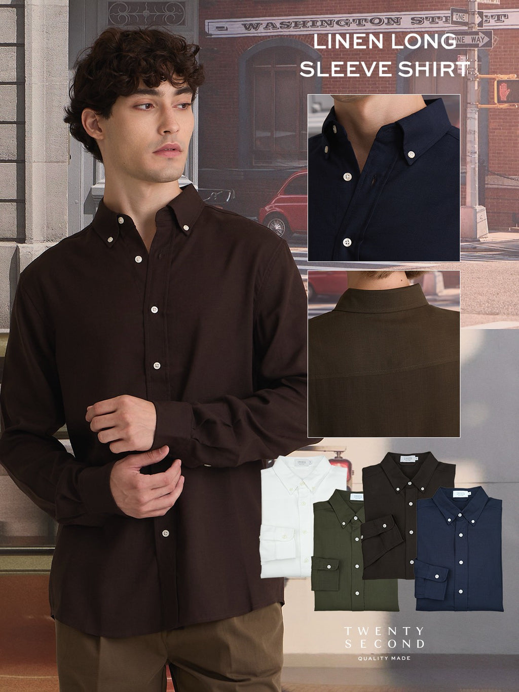 LINEN LONG SLEEVES SHIRTS - WHITE