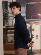 LINEN LONG SLEEVES SHIRTS - NAVY