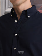 LINEN LONG SLEEVES SHIRTS - NAVY