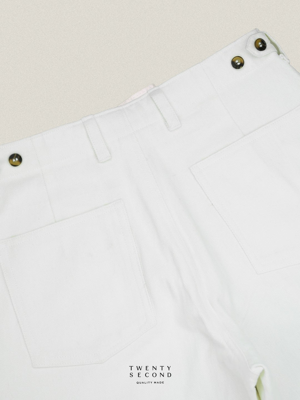 GRID DENIM PANTS - WHITE