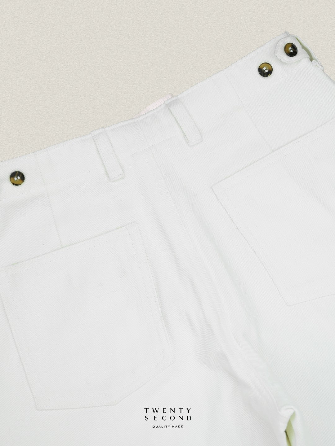 GRID DENIM PANTS - WHITE