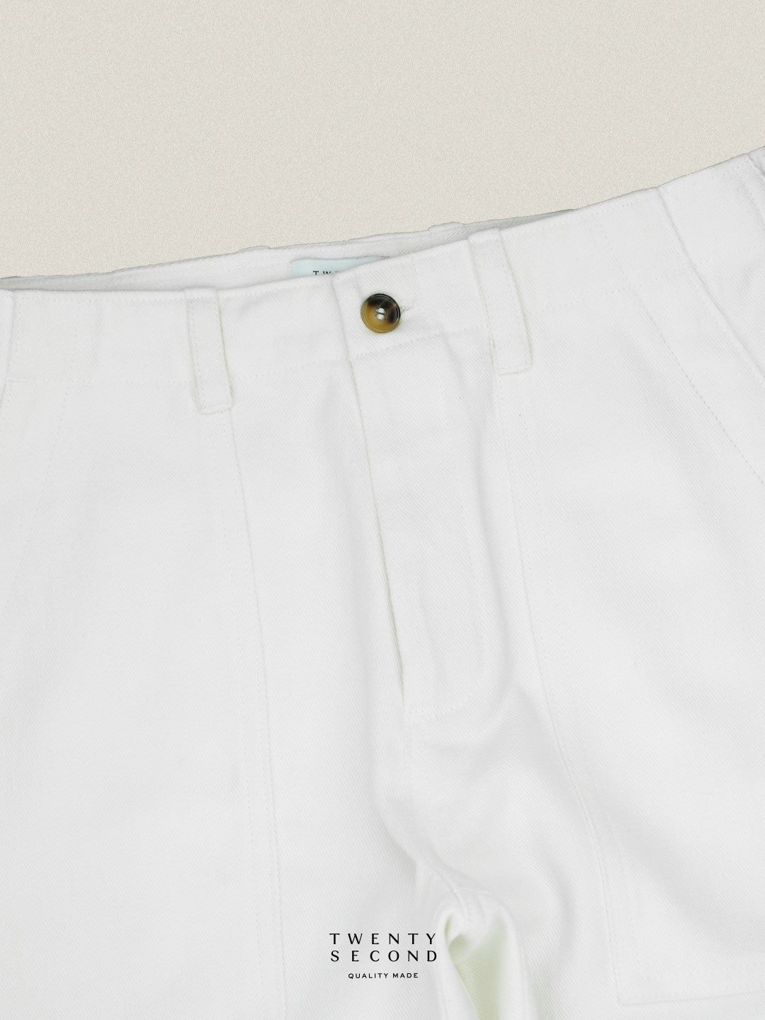 GRID DENIM PANTS - WHITE